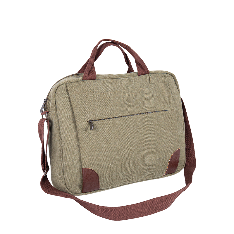 حقيبة Messenger للكمبيوتر المحمول - كيس كتف Canvas Crossbody مع مقصورات متعددة - أخضر